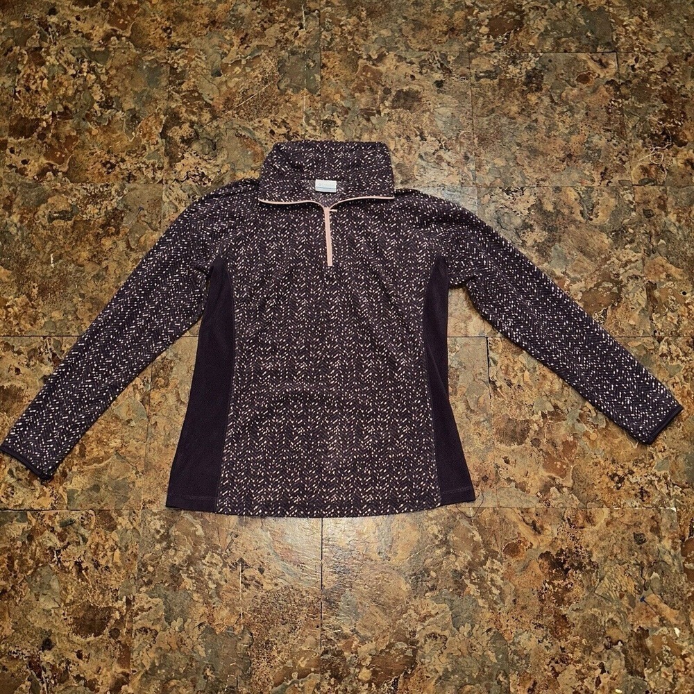 Columbia Sportswear Women’s Fleece Sweatshirt 1/4 Zip Size Large Purple Pink